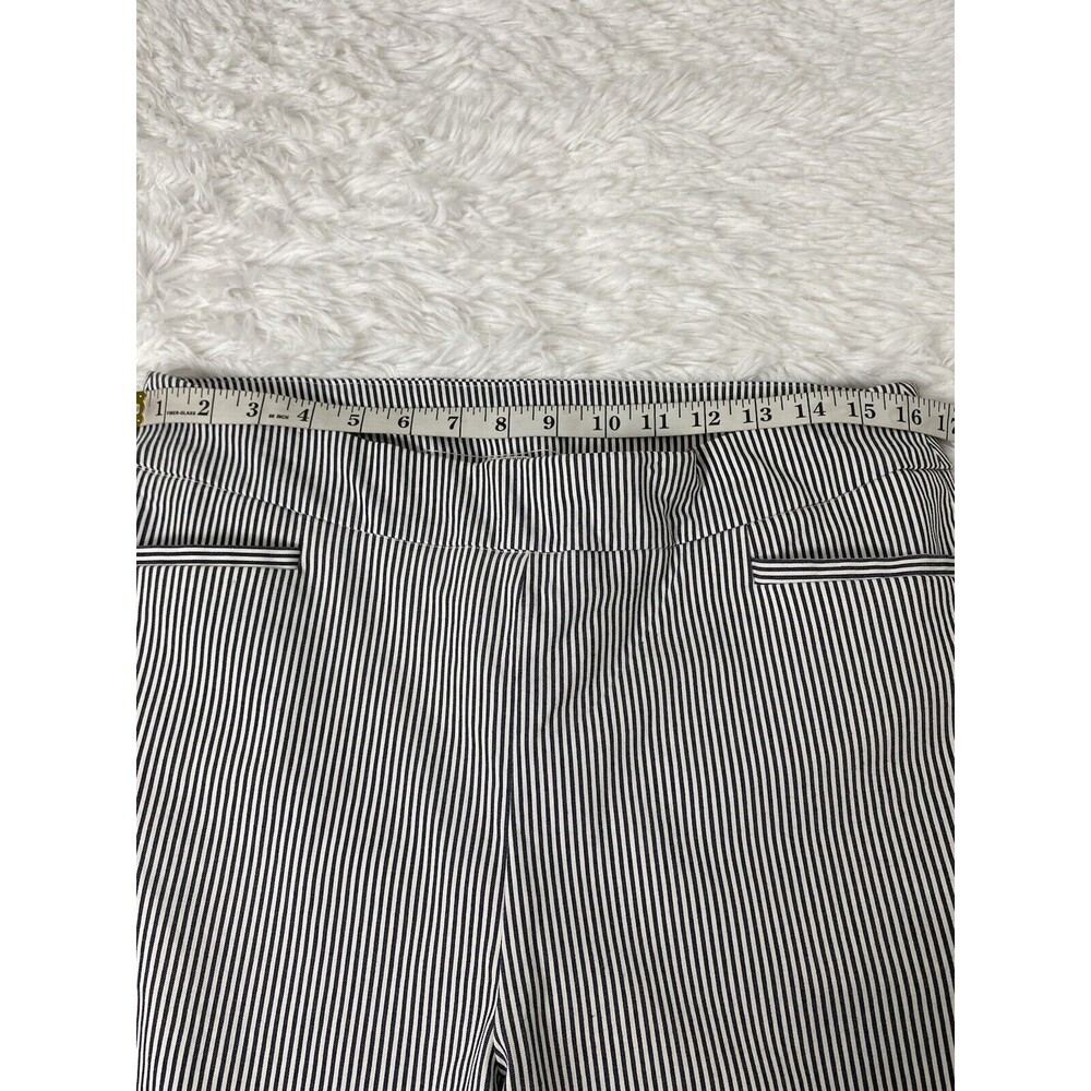 Chico's Dress Pants Women's Size 2R 12 L Navy Blue White Pinstripe  Stretch - Picture 7 of 14